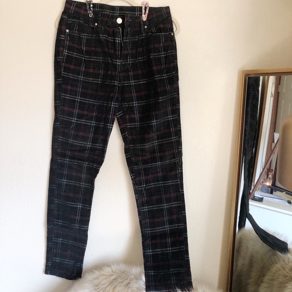 Plaid corduroys